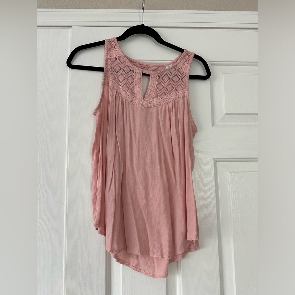 No Boundaries Pink Lace Detail Blouse